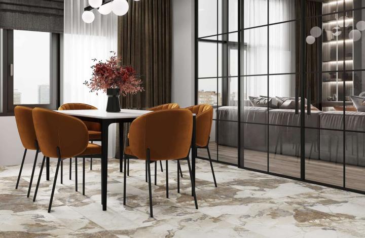 Laparet Persian Brown Керамогранит бежевый 80x80 Лаппатированный в интерьере