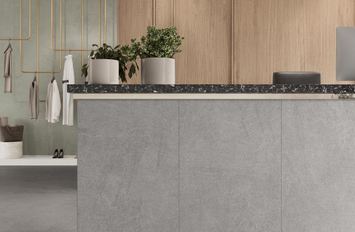 Laparet Sandstone Grigio PRO Керамогранит серый 60х120 матовый R10GR STR CB в интерьере