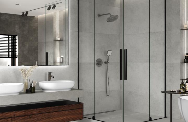 Laparet Techno Gris Керамогранит серый SG50001920R 60х119,5 Матовый Карвинг в интерьере