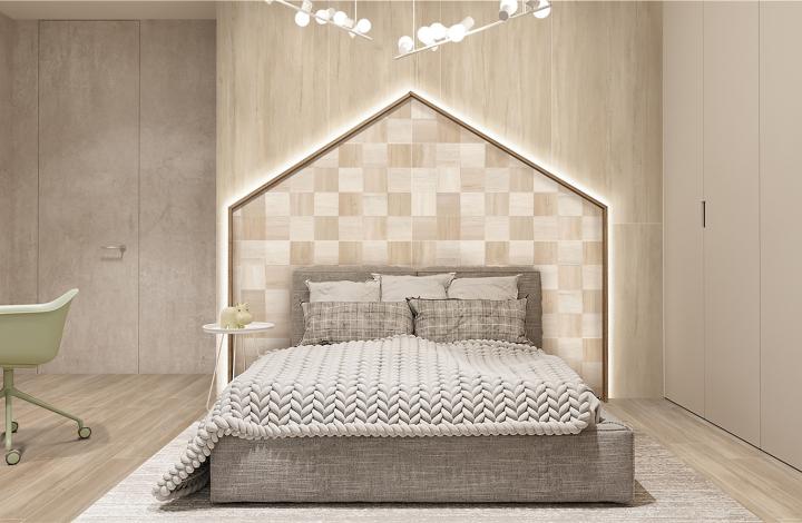 Матовый Marble Mosaic Керамогранит Cacao 20х120 в интерьере