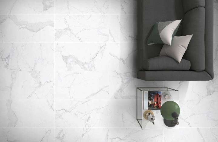 Полированный Marble Mosaic Керамогранит Calacatta Deluxe Pol 60х120 в интерьере