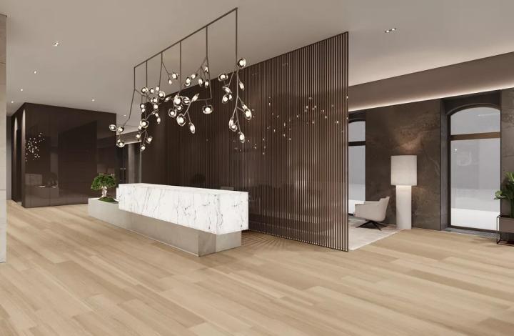 Матовый Marble Mosaic Керамогранит Cappuccino 20х120 в интерьере