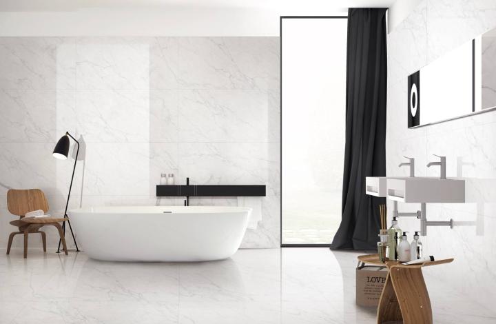Матовый Marble Mosaic Керамогранит Carrara Bianco Mat 60х120 в интерьере
