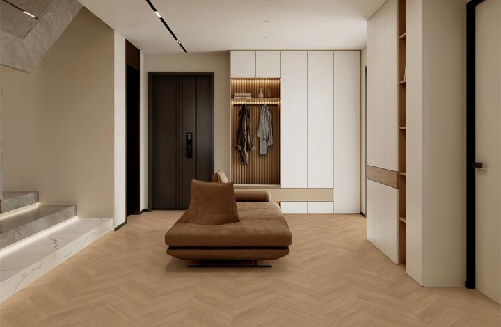 Матовый Marble Mosaic Керамогранит Chevron Oak 60х120 в интерьере