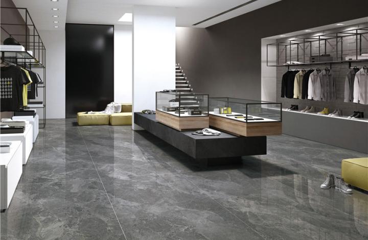 Полированный Marble Mosaic Керамогранит Cosmo Grey Pol 90х180 в интерьере