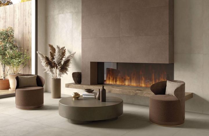 Матовый Керамогранит MGM Ceramiche Resin Hub Desert 60х120 в интерьере