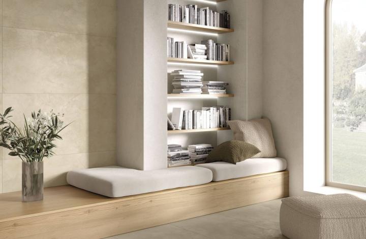 Матовый Керамогранит MGM Ceramiche Resin Hub Desert 60х120 в интерьере