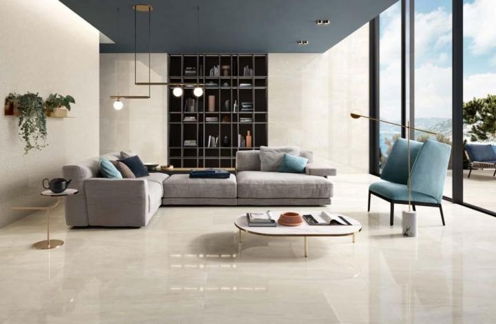 Novabell Керамогранит Vail Lev. Grey 60х120 полированный в интерьере