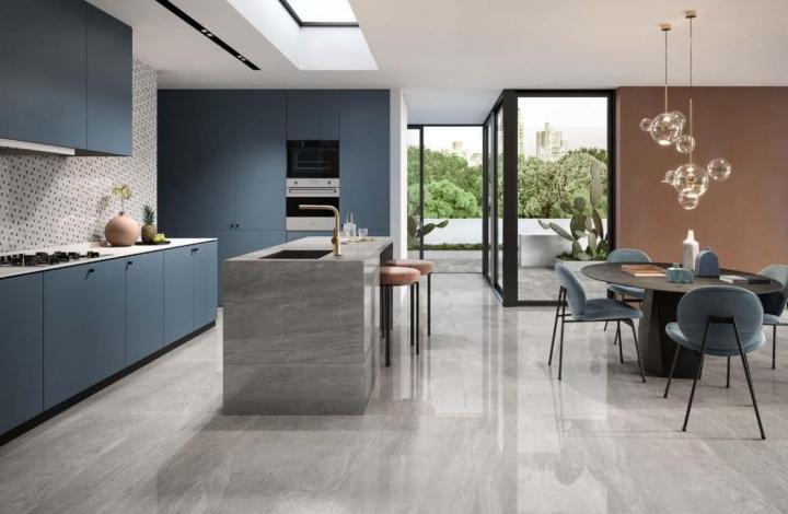 Novabell Керамогранит Vail Lev. Grey 60х120 полированный в интерьере