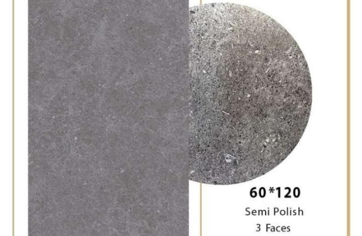 Керамогранит Lasko Gray Dark Semi Polished 60х120 Novin Ceram Yazd Tile Co полированный универсальный SE955OM35 в интерьере