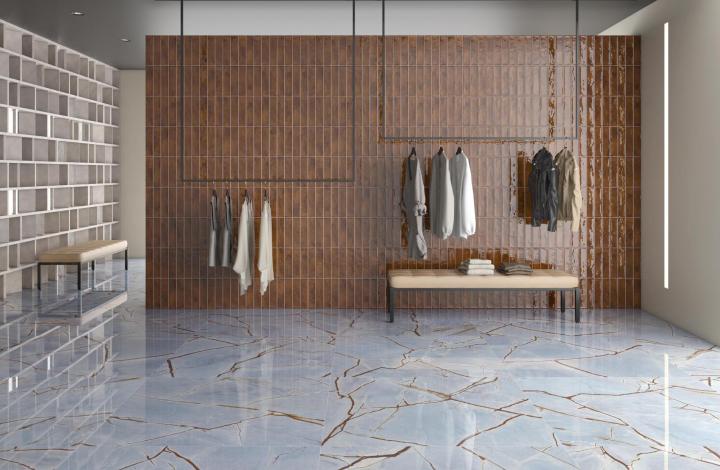 Настенная Pamesa Origin Grace Плитка Grace Gold 7,5х30 в интерьере