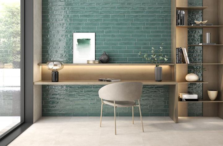 Настенная Pamesa Origin Grace Плитка Grace Green 7,5х30 в интерьере