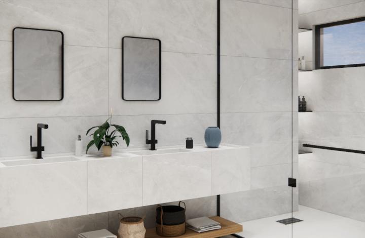 Матовый Prissmacer Керамогранит Isea Pearl 60х120 в интерьере