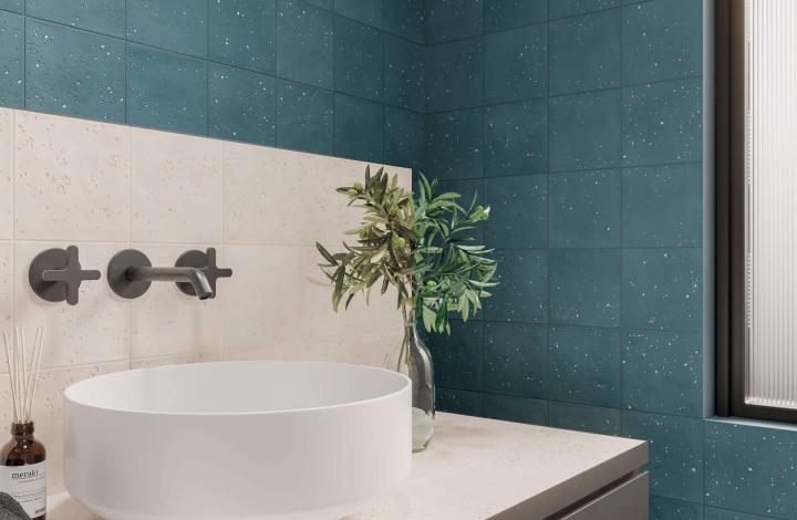 Матовый Керамогранит WOW STARDUST Pebbles Ocean 15х15 в интерьере