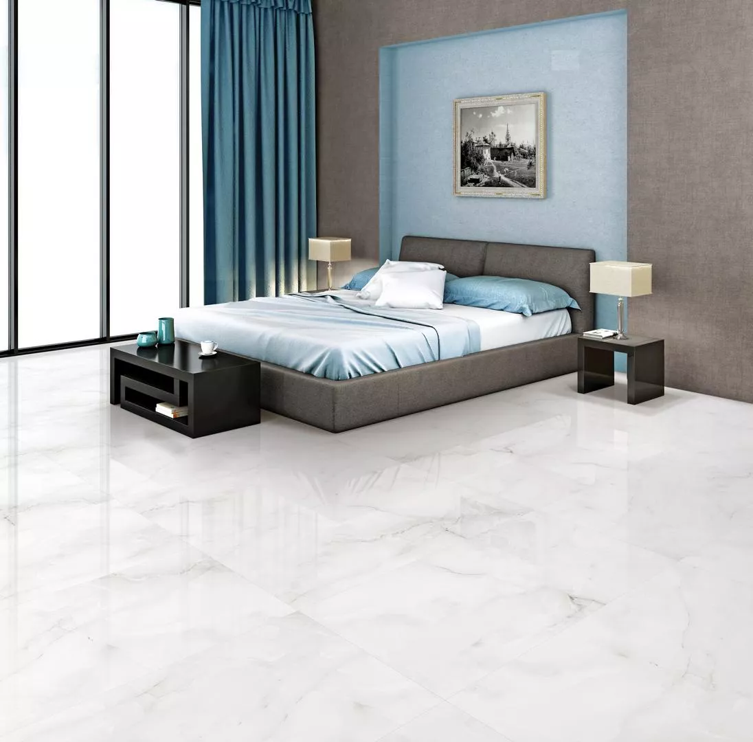 Arcadia Ceramica Керамогранит FP1020-A Anty Sky Grey 60х120 Fp серый полированный под мрамор в интерьере