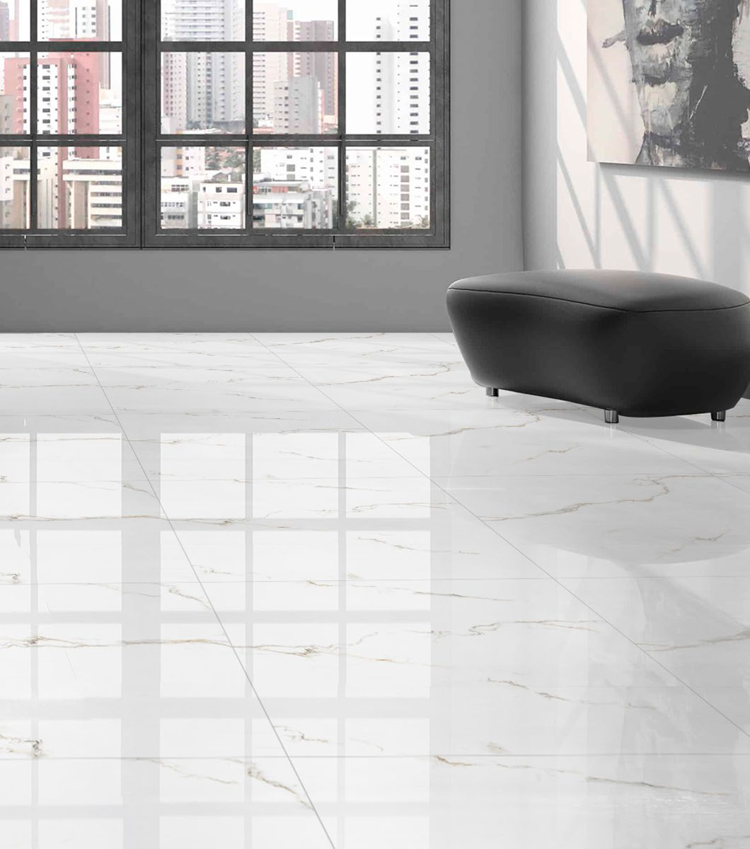 Belleza Керамогранит 00-00000289 Silver White полированный 60х60 в интерьере