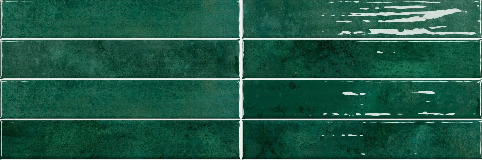 Настенная Dar Ceramics Плитка Nairobi Green 5х30 в интерьере