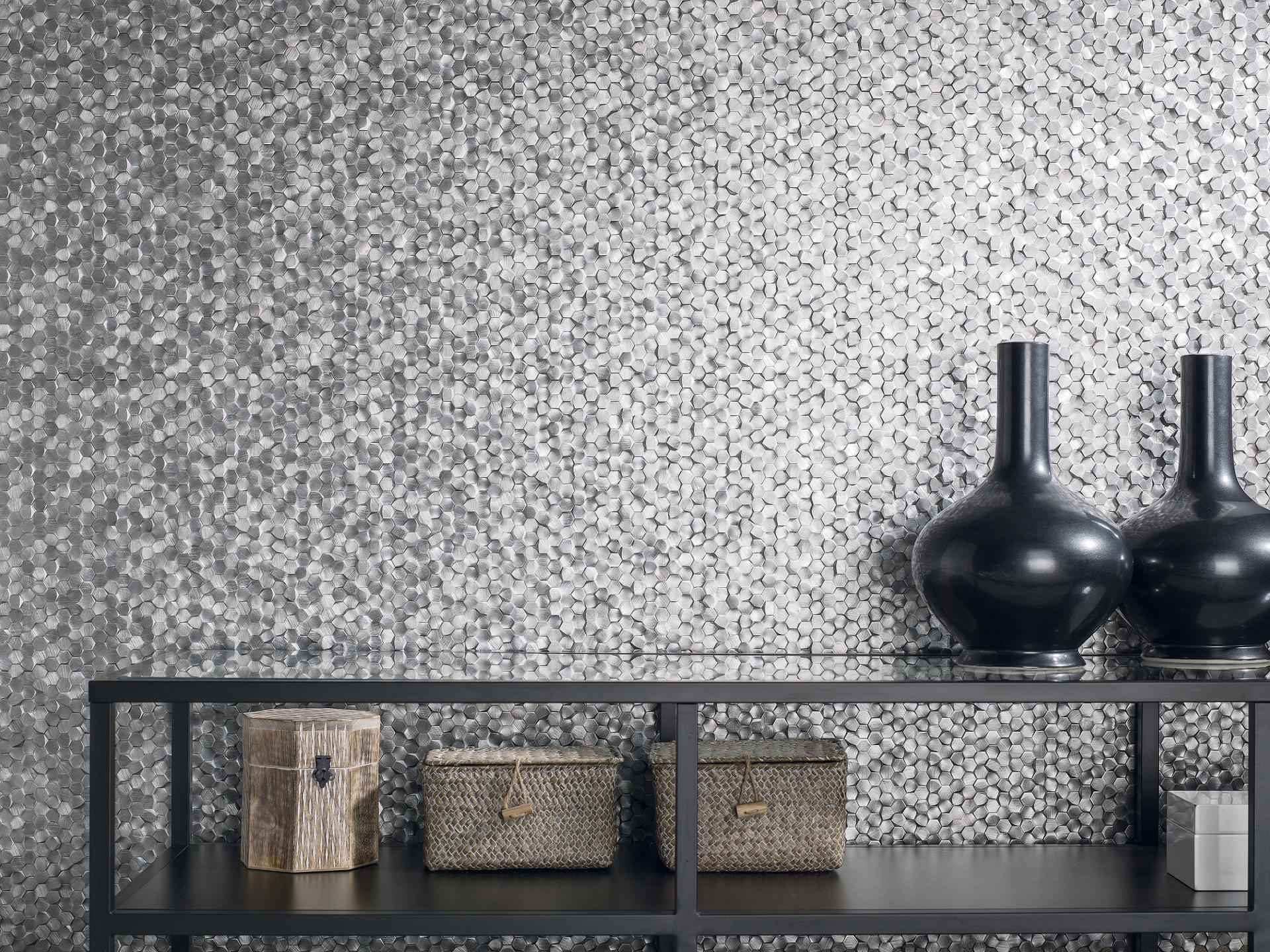 Керамическая Marble Mosaic Мозаика Mosaic Aluminium 8х15 в интерьере