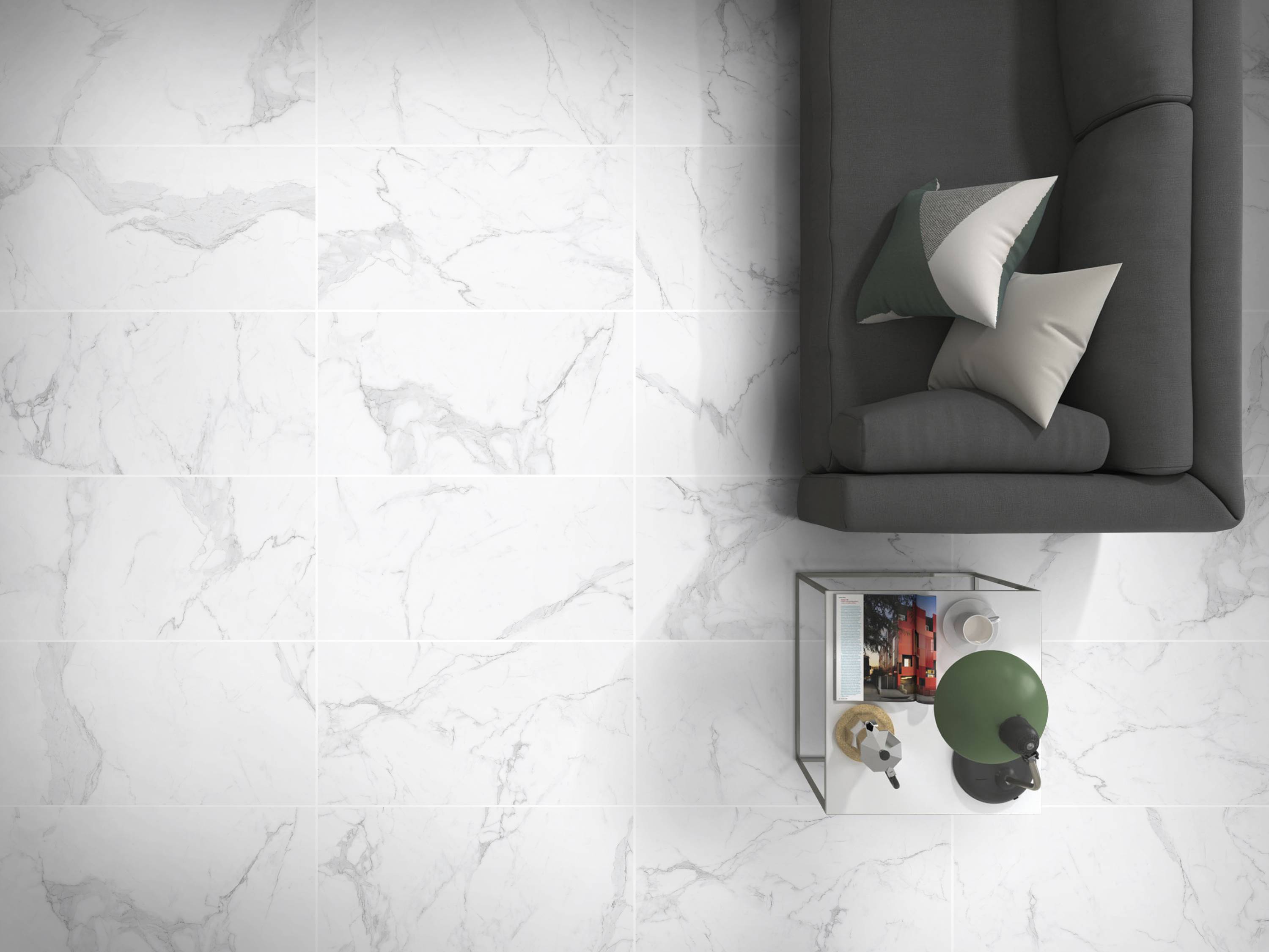 Полированный Marble Mosaic Керамогранит Calacatta Deluxe Pol 60х120 в интерьере