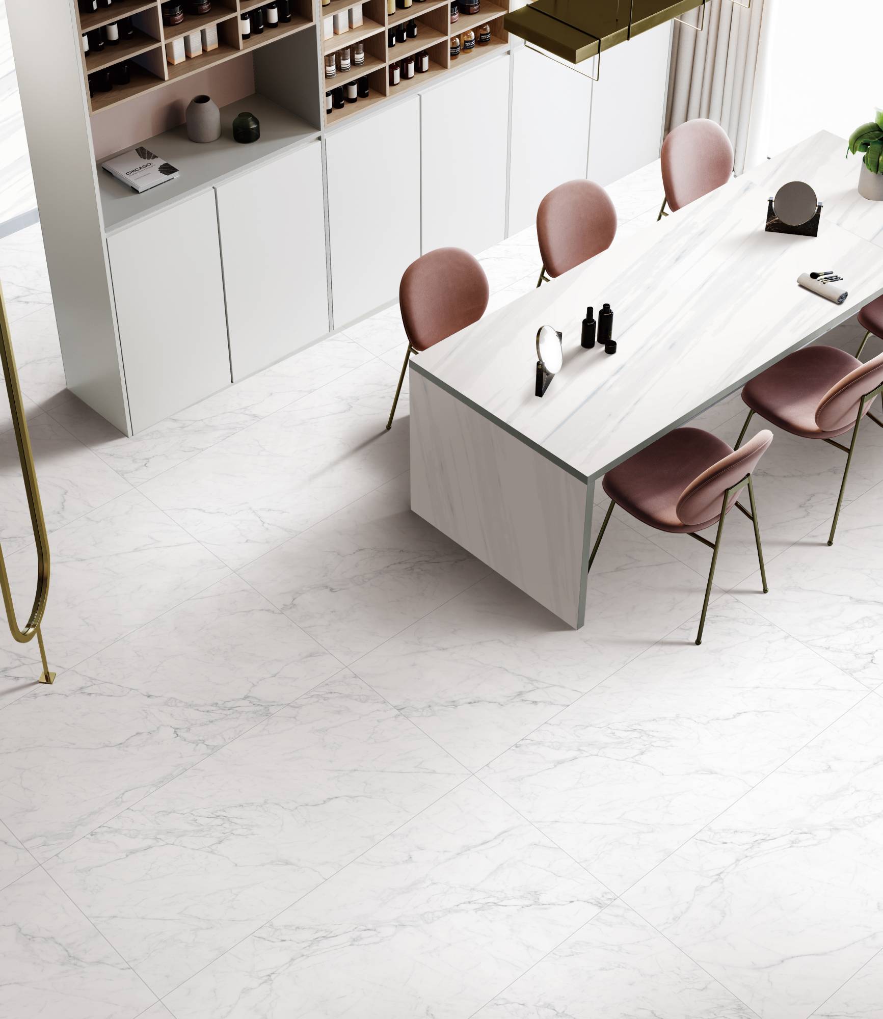 Матовый Marble Mosaic Керамогранит Carrara Bianco Mat 60х120 в интерьере