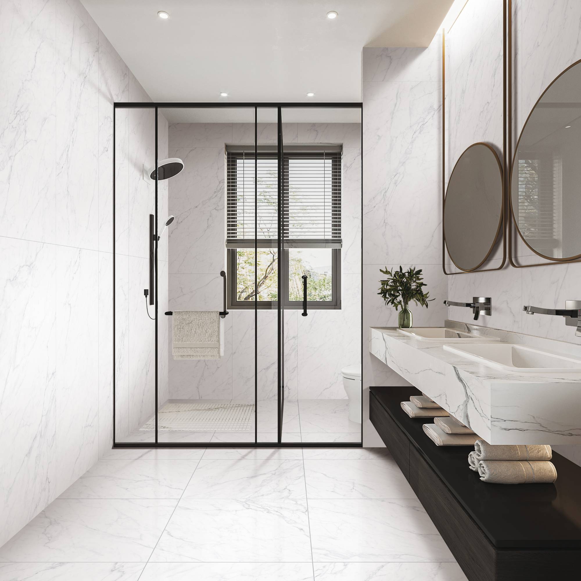 Матовый Marble Mosaic Керамогранит Carrara Bianco Mat 60х120 в интерьере