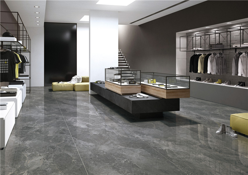 Полированный Marble Mosaic Керамогранит Cosmo Grey Pol 90х180 в интерьере