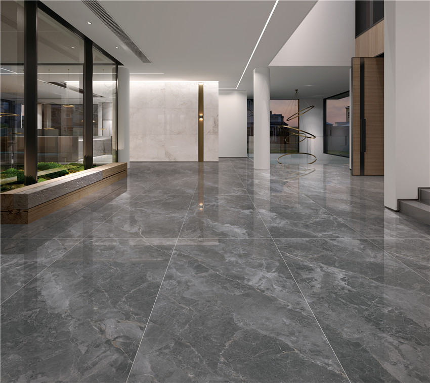 Полированный Marble Mosaic Керамогранит Cosmo Grey Pol 90х180 в интерьере