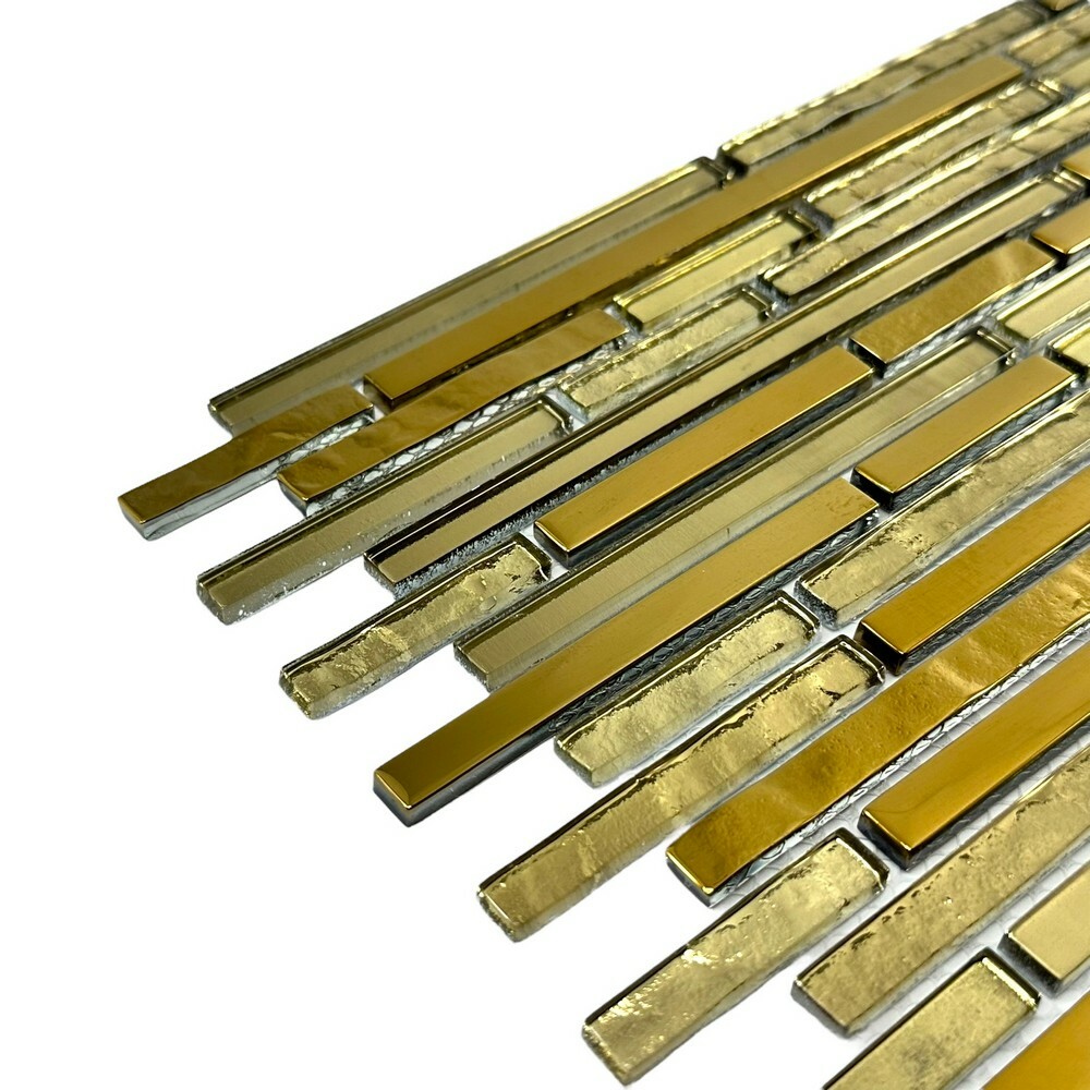 Керамическая Marble Mosaic Glass Мозаика Golden Stripes 30х30 в интерьере
