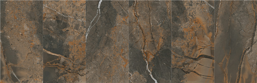 Полированный Marble Mosaic Керамогранит Illusion Brown Pol 90х180 в интерьере