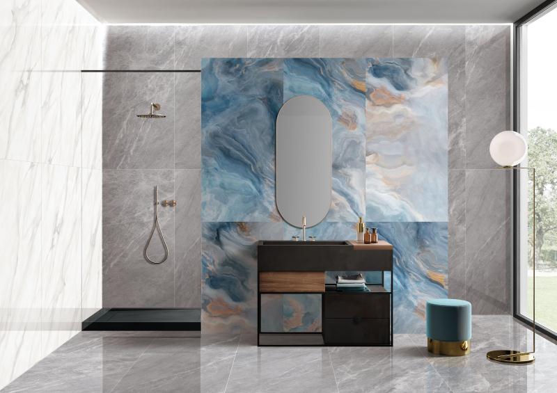 Полированный Marble Mosaic Керамогранит Mystic Ocean 60х120 в интерьере