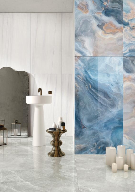 Полированный Marble Mosaic Керамогранит Mystic Ocean 60х120 в интерьере