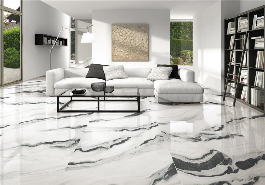 Полированный Marble Mosaic Керамогранит Panda White Pol 60х120 в интерьере