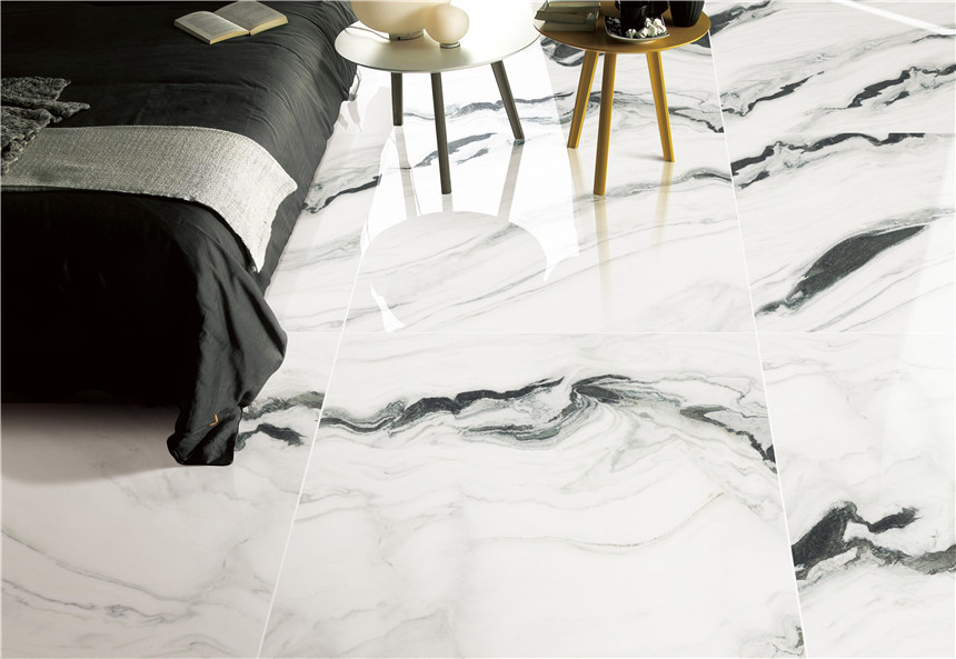 Полированный Marble Mosaic Керамогранит Panda White Pol 60х120 в интерьере