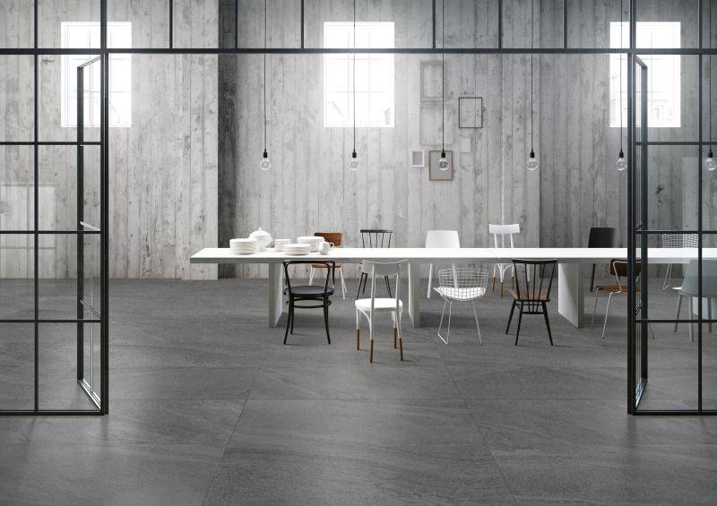 Матовый Marble Mosaic Керамогранит Rustic Black 60х120 в интерьере