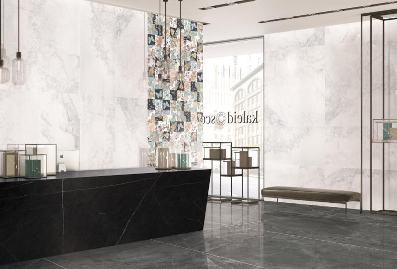 Полированный Marble Mosaic Senine Керамогранит Royal Pearl Pol 60х120 в интерьере