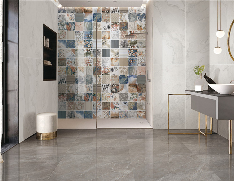 Полированный Marble Mosaic Керамогранит Senine Pol Slim 60х120 в интерьере