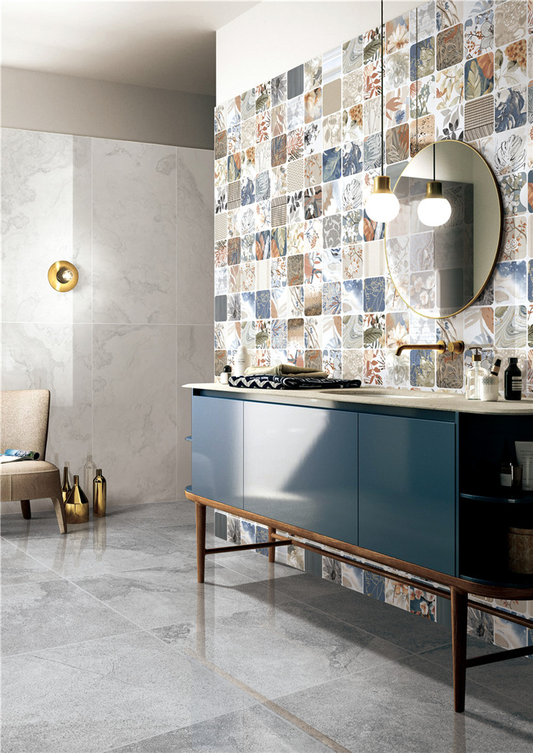 Полированный Marble Mosaic Керамогранит Senine Pol Slim 60х120 в интерьере
