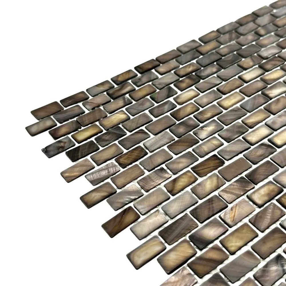 Керамическая Marble Mosaic Мозаика Coffe Brick Shell 30,5х30,5 в интерьере