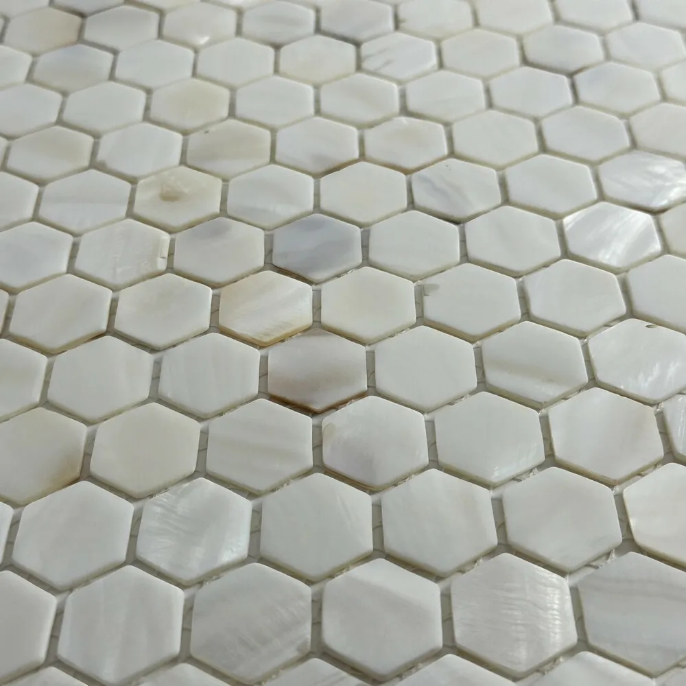 Керамическая Marble Mosaic Мозаика Hexagon White Shell 30,5х30,5 в интерьере
