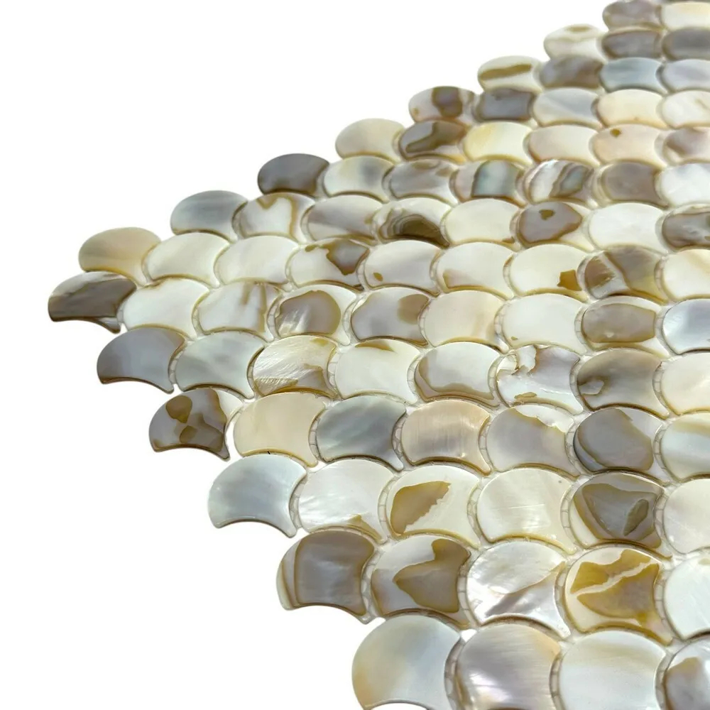 Керамическая Marble Mosaic Мозаика Painted Shell Scales 30,5х30,5 в интерьере