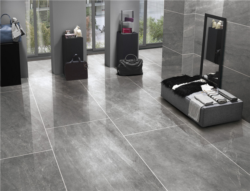 Полированный Marble Mosaic Керамогранит Space Grey Pol 60х120 в интерьере