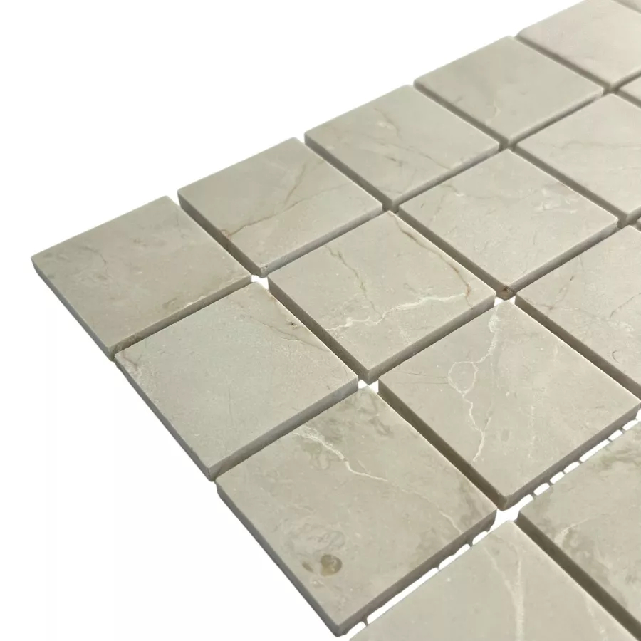 Керамическая Marble Mosaic Square 48x48 Мозаика Royal Botticino Pol 30,5х30,5 в интерьере