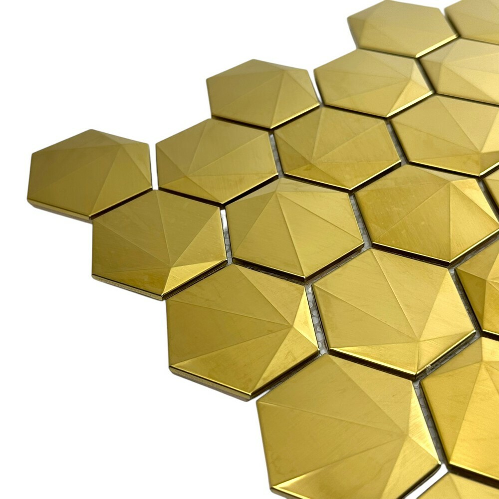 Керамическая Marble Mosaic Stainless Steel Мозаика Multishapes Hex 30,5х30,5 в интерьере