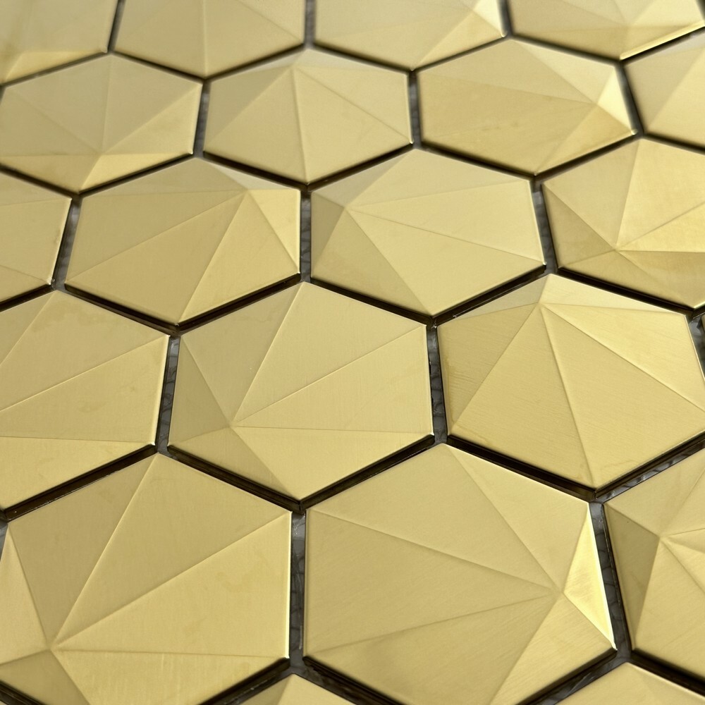 Керамическая Marble Mosaic Stainless Steel Мозаика Multishapes Hex 30,5х30,5 в интерьере