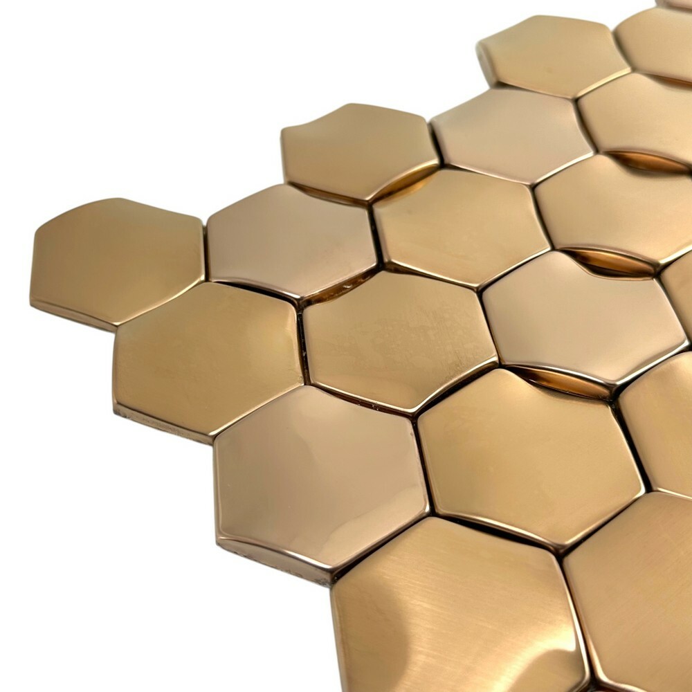 Керамическая Marble Mosaic Stainless Steel Мозаика Original Hex Cooper 30х30 в интерьере