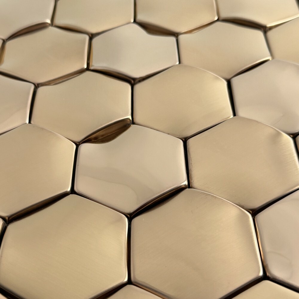 Керамическая Marble Mosaic Stainless Steel Мозаика Original Hex Cooper 30х30 в интерьере