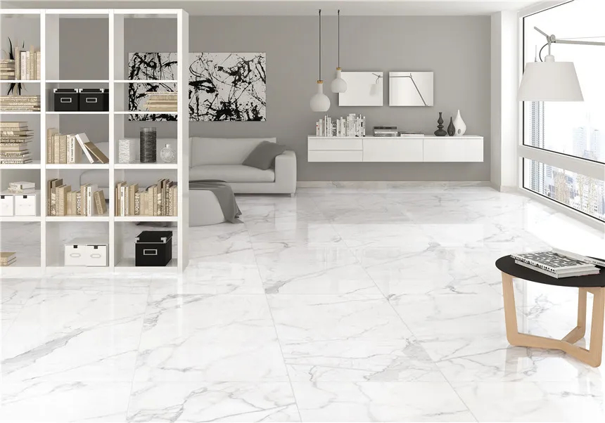 Полированный Marble Mosaic Керамогранит Statuario Bianco Pol 60х60 в интерьере