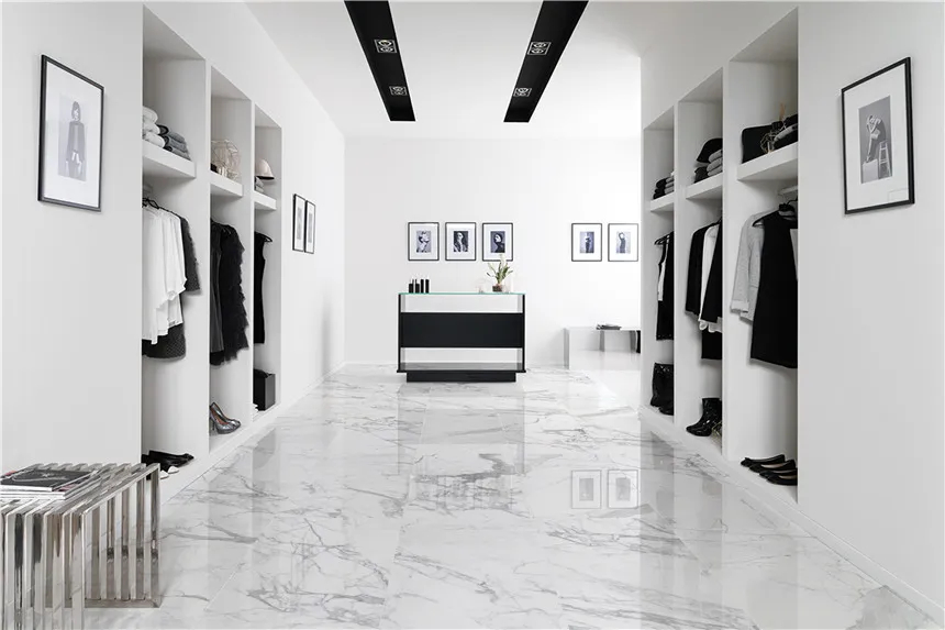 Полированный Marble Mosaic Керамогранит Statuario Bianco Pol 60х60 в интерьере