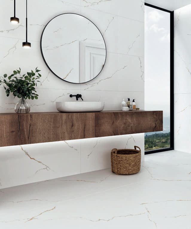 Матовый STN Керамогранит CAN5THUIVDAA Thuile Venato Natural MT Rect 60х120 в интерьере