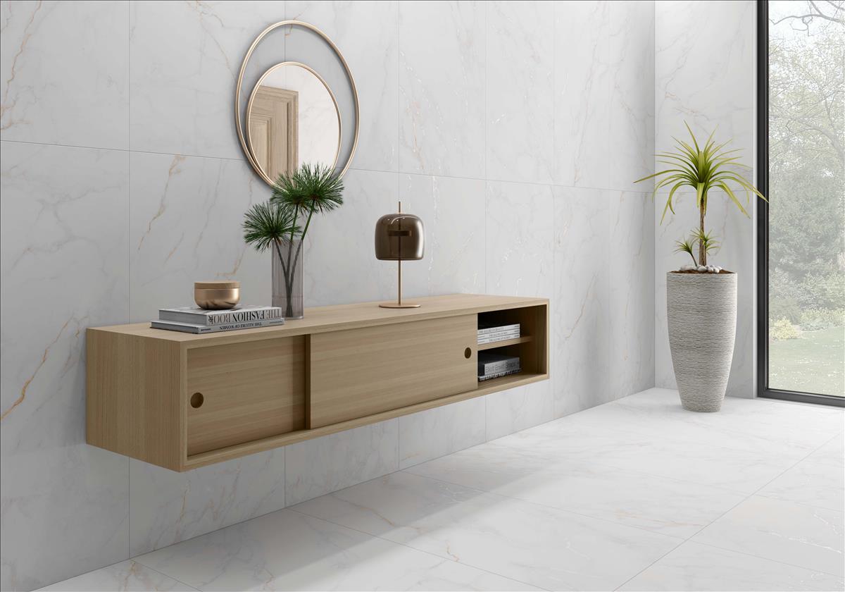 Матовый STN Керамогранит CAN5THUIVDAA Thuile Venato Natural MT Rect 60х120 в интерьере